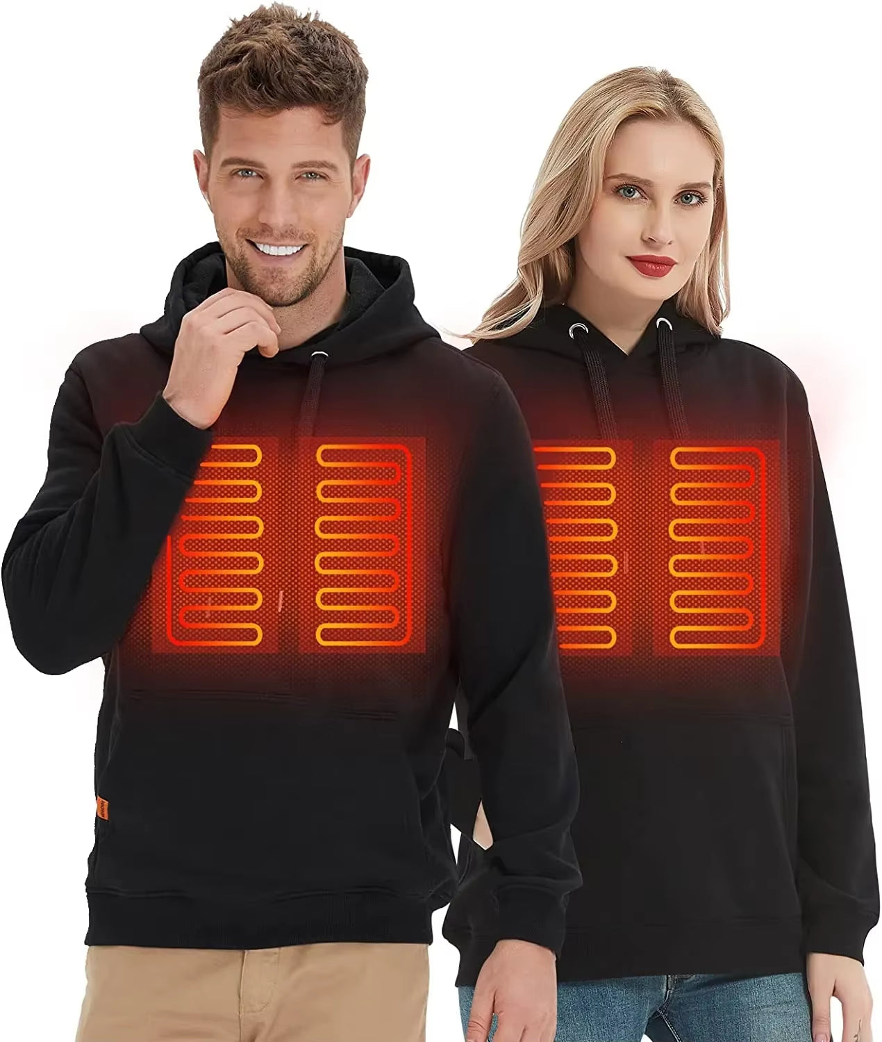 USB Heated Vintage Gothic Hoodies for Men and Women - Long Sleeve Loose Coats and Harajuku Streetwear Sweatshirts