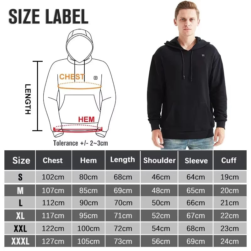 USB Heated Vintage Gothic Hoodies for Men and Women - Long Sleeve Loose Coats and Harajuku Streetwear Sweatshirts
